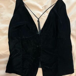 Black Zara velvet vest